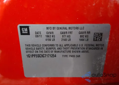 2012 Chevrolet Cruze 1Lt from USA, damaged, VIN 1G1PF5SC9C7171254